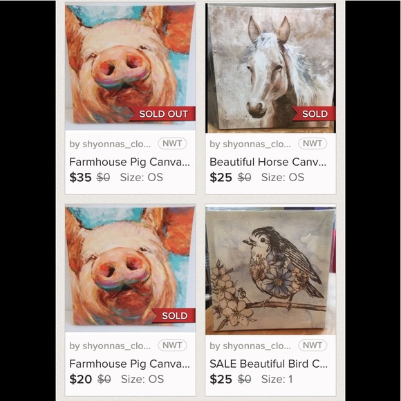 1 LEFT Pig Farmhouse Canvas Art - Picture 3 of 8